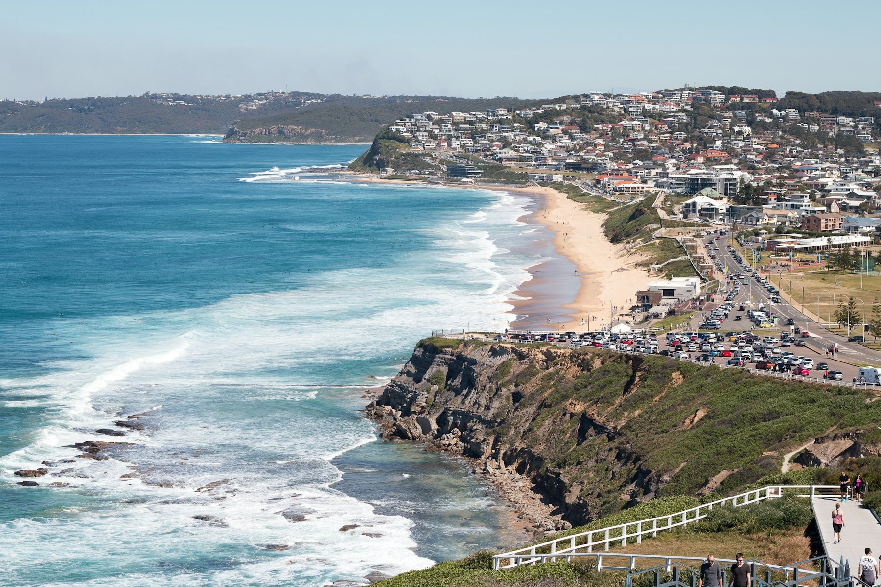 Aerial view of the Newcastle coastline, New South Wales